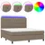 Produktbild 2 för Ramsäng med madrass & LED taupe 180x200 cm tyg