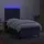 Ramsäng med madrass & LED blå 90x190 cm tyg