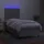 Ramsäng med madrass & LED ljusgrå 100x200 cm tyg