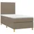 Produktbild 3 för Ramsäng med madrass & LED taupe 90x200 cm tyg