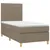 Produktbild 3 för Ramsäng med madrass & LED taupe 100x200 cm tyg