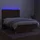 Ramsäng med madrass & LED mörkbrun 140x190 cm tyg