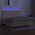 Produktbild 4 för Ramsäng med madrass & LED gräddvit 200x200 cm tyg