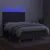 Produktbild 4 för Ramsäng med madrass & LED mörkgrå 140x190 cm tyg