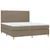 Produktbild 3 för Ramsäng med madrass & LED taupe 160x200 cm tyg