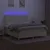 Produktbild 4 för Ramsäng med madrass & LED gräddvit 180x200 cm tyg