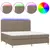 Produktbild 2 för Ramsäng med madrass & LED taupe 200x200 cm tyg