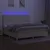Produktbild 4 för Ramsäng med madrass & LED gräddvit 200x200 cm tyg