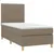 Produktbild 3 för Ramsäng med madrass & LED taupe 90x200 cm tyg