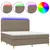 Produktbild 2 för Ramsäng med madrass & LED taupe 160x200 cm tyg