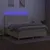 Produktbild 4 för Ramsäng med madrass & LED gräddvit 180x200 cm tyg