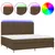 Produktbild 2 för Ramsäng med madrass & LED mörkbrun 200x200 cm tyg