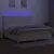 Produktbild 4 för Ramsäng med madrass & LED gräddvit 200x200 cm tyg