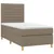 Produktbild 3 för Ramsäng med madrass & LED taupe 80x200 cm tyg