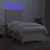 Produktbild 4 för Ramsäng med madrass & LED gräddvit 90x190 cm tyg