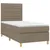 Produktbild 3 för Ramsäng med madrass & LED taupe 90x200 cm tyg