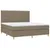 Produktbild 3 för Ramsäng med madrass & LED taupe 160x200 cm tyg