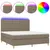 Produktbild 2 för Ramsäng med madrass & LED taupe 180x200 cm tyg