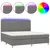Produktbild 2 för Ramsäng med madrass & LED mörkgrå 200x200 cm tyg