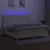 Produktbild 4 för Ramsäng med madrass & LED gräddvit 200x200 cm tyg