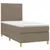 Produktbild 3 för Ramsäng med madrass & LED taupe 90x200 cm tyg