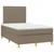 Produktbild 3 för Ramsäng med madrass & LED taupe 120x200 cm tyg