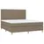 Produktbild 3 för Ramsäng med madrass & LED taupe 180x200 cm tyg