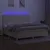 Produktbild 4 för Ramsäng med madrass & LED gräddvit 200x200 cm tyg