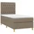 Produktbild 3 för Ramsäng med madrass & LED taupe 100x200 cm tyg