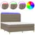Produktbild 2 för Ramsäng med madrass & LED taupe 180x200 cm tyg