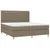Produktbild 3 för Ramsäng med madrass & LED taupe 180x200 cm tyg