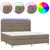 Produktbild 2 för Ramsäng med madrass & LED taupe 200x200 cm tyg