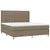 Produktbild 3 för Ramsäng med madrass & LED taupe 160x200 cm tyg