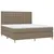 Produktbild 3 för Ramsäng med madrass & LED taupe 180x200 cm tyg