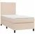 Produktbild 3 för Ramsäng med bäddmadrass & LED cappuccino 90x190 cm konstläder