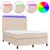 Produktbild 2 för Ramsäng med bäddmadrass & LED cappuccino 140x190 cm konstläder