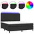 Produktbild 2 för Ramsäng med madrass & LED svart 180x200 cm konstläder