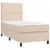 Produktbild 3 för Ramsäng med bäddmadrass & LED cappuccino 90x190 cm konstläder