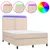 Produktbild 2 för Ramsäng med bäddmadrass & LED cappuccino 140x190 cm konstläder