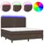 Produktbild 2 för Ramsäng med madrass & LED brun 180x200 cm konstläder