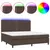 Produktbild 2 för Ramsäng med madrass & LED brun 200x200 cm konstläder