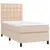 Produktbild 3 för Ramsäng med bäddmadrass & LED cappuccino 80x200 cm konstläder