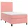 Ramsäng med madrass rosa & LED 100x200 cm sammet