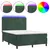 Produktbild 2 för Ramsäng med madrass & LED mörkgrön 140x190 cm sammet
