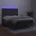 Ramsäng med madrass & LED mörkgrå 140x200 cm sammet