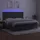 Ramsäng med madrass & LED mörkgrå 200x200 cm sammet