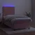 Produktbild 4 för Ramsäng med madrass rosa & LED 90x200 cm sammet