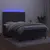 Produktbild 4 för Ramsäng med madrass & LED mörkgrå 140x190 cm sammet