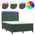 Produktbild 2 för Ramsäng med madrass & LED mörkgrön 140x190 cm sammet