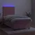 Produktbild 4 för Ramsäng med madrass rosa & LED 80x200 cm sammet